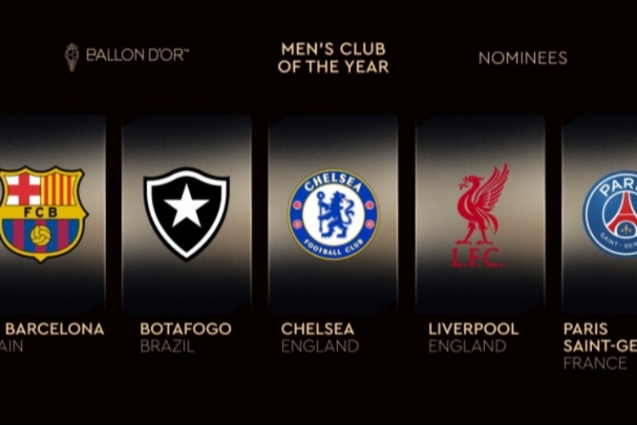 2025最佳俱乐部候选名单：巴萨、博塔弗戈、切尔西、利物浦、巴黎