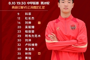上海嘉定汇龙VS青岛红狮首发阵容！吴毅臻首发，吴雷替补 ​​​