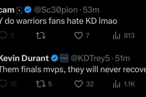 勇士球迷恨KD？杜兰特：他们永远无法从那些FMVP中缓过来