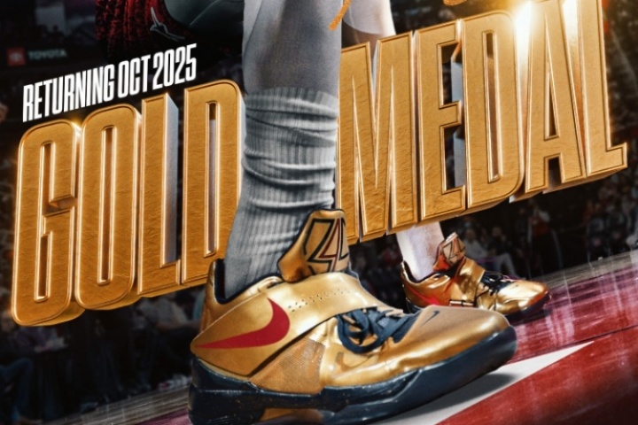 历史首个奥运男篮四金球员！KD4“金牌”配色将回归！