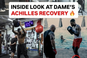 期待尽快回到赛场！利拉德穿着保护靴进行拳击等一系列康复训练