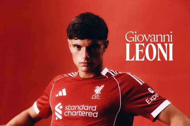 官方：利物浦签下18岁后卫莱奥尼，转会费3500万欧+二转