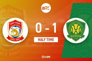 半场-青岛西海岸暂0-1北京国安 法比奥头球破门侯森两扑单刀