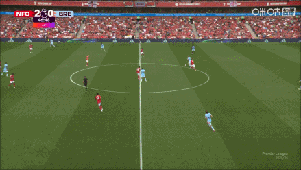 半场打花！伍德单刀晃倒凯莱赫推射空门，森林3-0领先小蜜蜂