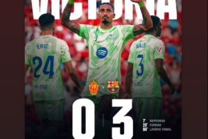 特狮庆祝巴萨赢球：球队干得漂亮！很棒的西甲开局