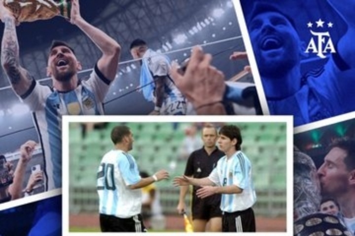 一段传奇的开始！梅西上演国家队首秀20周年，阿根廷官方发图纪念