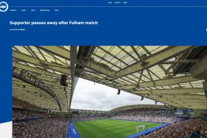布莱顿官方致哀：与富勒姆赛后一位72岁球迷在现场离世