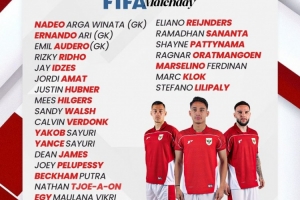 印尼队9月热身赛名单：伊泽斯、希尔格斯、迪克斯等多名归化在列