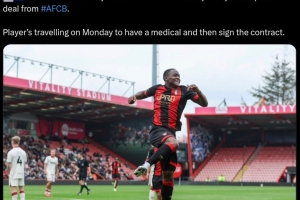 罗马诺：伯恩茅斯20岁前锋阿杜-阿杰伊将转会里耶卡，周一体检