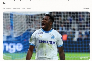 意天空：马赛前锋穆巴纳外租克雷莫纳，租借费30万欧＋700万买断