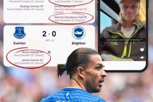 想他了吗？格拉利什2场4助，哈兰德开吹：杰克-德布劳内在埃弗顿