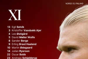 挪威友谊赛首发：哈兰德、厄德高、奥斯卡-鲍勃出战