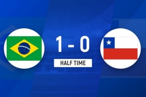 半场-巴西暂1-0领先智利 埃斯特旺门线倒钩破门 卡塞米罗进球被吹