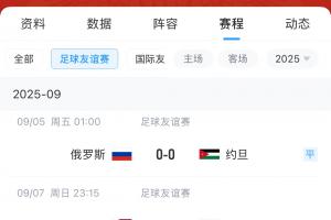 禁赛已3年半！俄罗斯友谊赛0-0平约旦，还将对阵亚洲杯冠军卡塔尔