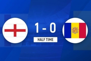 半场-马杜埃凯传中造加西亚自摆乌龙 英格兰1-0领先安道尔
