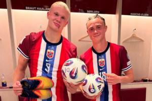 给你顶帽子戴戴哈兰德将点球让给替补登场队友 帮助他打入3球