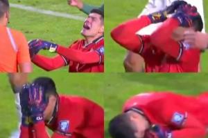 跪地痛哭！玻利维亚38岁老门将效力15年有望进世界杯，响哨后痛哭