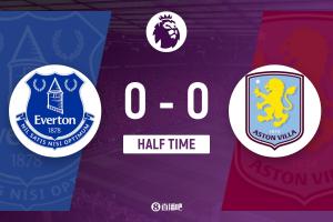 半场-埃弗顿暂0-0维拉 大马丁屡献神扑 卡什踢倒格拉利什染黄