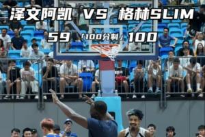 追梦格林+Slim百分大战100-59轻松战胜程鑫凯+陈泽文 下半场51-9