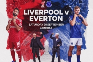 英超官方晒海报预热默西赛德郡德比：红色还是蓝色？