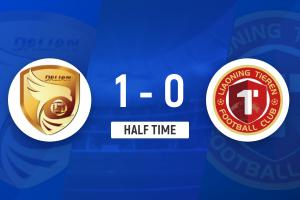 半场-大连鲲城暂1-0辽宁铁人 38岁穆谢奎破门+联赛第15球