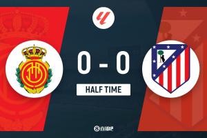 半场-马竞0-0马洛卡 汉茨科造点阿尔瓦雷斯失点