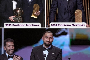 大马丁＋多纳鲁马！英超官方晒照，祝贺英超门将连续三年夺雅辛奖