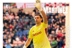 大马丁上演英超200战里程碑，为阿森纳出战15次、为维拉出战185次