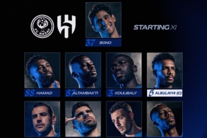 亚冠-利雅得新月vs纳萨夫首发：米林科维奇、库利巴利、特奥出战