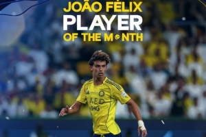 4场5球1助攻！官方：胜利前锋菲利克斯当选沙特联9月最佳球员