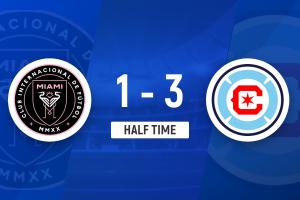 半场-迈阿密国际1-3芝加哥火焰 迈阿密后防漏洞百出阿维莱斯破门