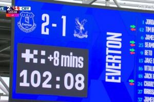 风水轮流转！水晶宫上轮97分钟绝杀红军，本轮93分钟遭埃弗顿绝杀