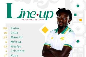 罗马客战佛罗伦萨首发：齐米卡斯、克里斯坦特先发，多夫比克出战