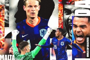 荷兰队官推晒海报预热世预赛客战马耳他：德容、加克波等人出镜