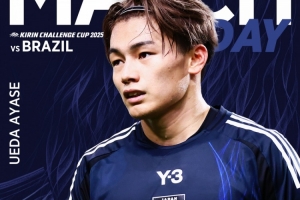 日本队公布战巴西队海报：上一场替补贡献绝平的上田绮世入镜