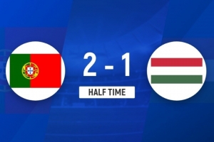 半场-葡萄牙2-1匈牙利 C罗双响打进世预赛第41球独占历史射手王