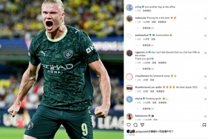 连续12场破门，哈兰德社媒晒照：不过又是普普通通上班的一天