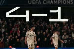 阿贾克斯队史第2次在欧战上半场丢4球，上次还是1958年2月