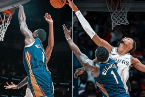 炸裂隔扣vs遮天大帽！昨日锡安两度羞辱文班 后者4记血帽强势回应