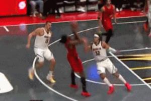 戈登关键犯规！格兰特两罚两中 开拓者领先两分时间还剩1.4秒！